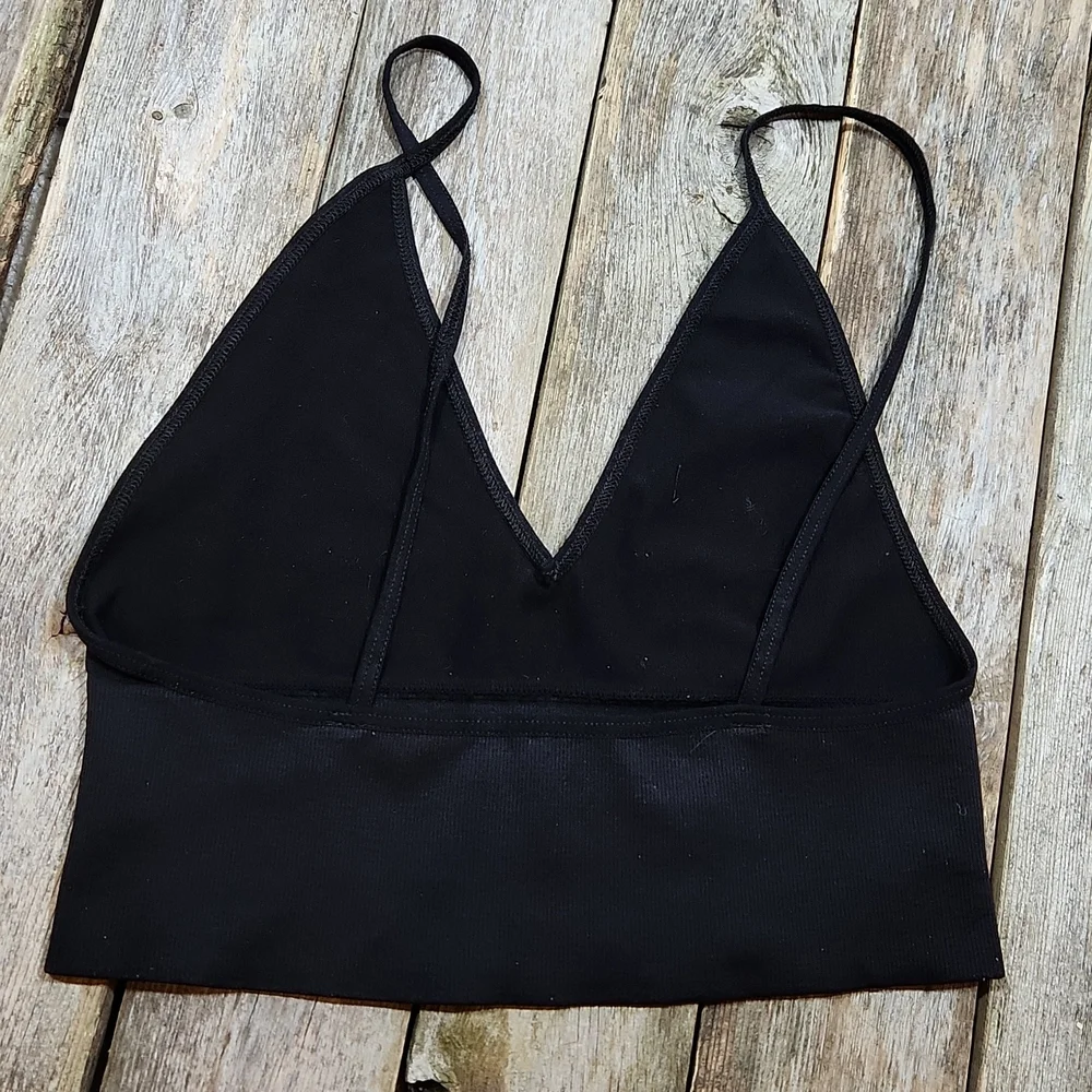 Free People Intimately Ali Low Back Seamless Bra Black NEW NWOT FPS007_6
